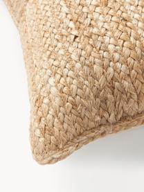 In- & outdoor kussenhoes Bono uit jute, Okergeel, B 50 x L 50 cm