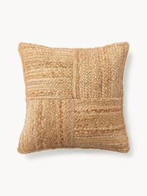 Housse de coussin en jute Bono, Ocre, larg. 50 x long. 50 cm