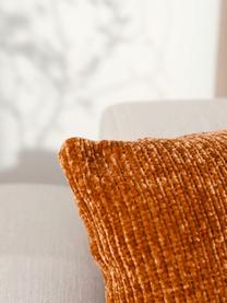 Poszewka na poduszkę z szenilu Beckett, 100% poliester, Rdzawoczerwony, S 45 x D 45 cm