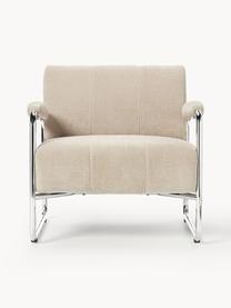 Sillón Marcel, Tapizado: 100% poliéster Alta resis, Estructura: metal, Tejido beige claro, plateado, An 76 x F 74 cm