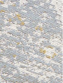 Handgewebter Chenilleläufer Neapel, Flor: 95 % Baumwolle, 5 % Polye, Graublau, Cremeweiß, B 80 x L 300 cm