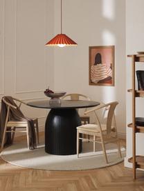 Table de salle à manger ronde avec plateau en marbre Nelly, Noir, marbré, Ø 115 cm