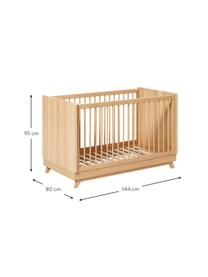 Babybed Maralis van beukenhout, 70 x 140 cm, Beukenhout multiplex, Licht hout, B 70 x L 140 cm