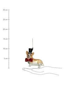 Kerstboomhanger Dog, Glas, Goudkleurig, wit, B 10 cm x H 10 cm