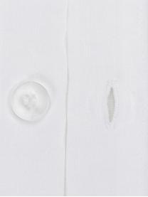 Pościel lniana z efektem sprania Helena, Biały, 155 x 220 cm + 1 poduszka 80 x 80 cm