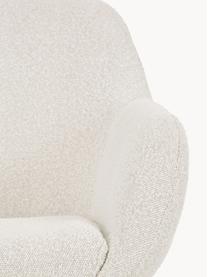 Bouclé cocktail fauteuil Nava, Bekleding: polyester (gestructureerd, Poten: gepoedercoat metaal, Bouclé crèmewit, zwart, B 72 x D 68 cm