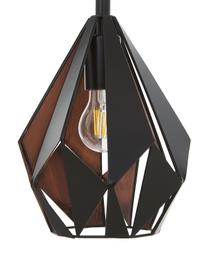 Lámpara de techo grande de metal Carlton, Cable: plástico, Negro, An 81 x Al 28 cm