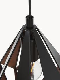 Grande suspension métal 3 lampes Carlton, Noir, tons cuivre, larg. 81 x haut. 28 cm