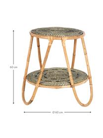 Tavolino in rattan beige/nero Celine, Gambe: rattan, Beige, nero, Ø 45 x Alt. 60 cm