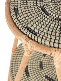 Tavolino in rattan beige/nero Celine, Gambe: rattan, Beige, nero, Ø 45 x Alt. 60 cm