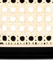 Barstuhl Jort mit Wiener Geflecht, Sitzfläche: Rattan, Rahmen: Birkenholz, massiv, lacki, Beine: Stahl, pulverbeschichtet, Schwarz, Beige, B 47 x H 106 cm