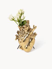 Designer Porzellan-Vase Love in Bloom, H 25 cm, Porzellan, Goldfarben, B 17 x H 25 cm