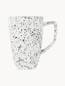 Tazas de porcelana Poppi, 2 uds., Porcelana, Blanco jaspeado negro, Ø 8 x Al 11 cm, 270 ml