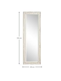 Espejo de pared de madera Miro, Espejo: cristal, Madera blanca, An 42 x Al 132 cm