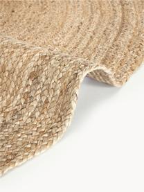 Runder Jute-Teppich Sharmila, handgefertigt, 100 % Jute
 
 Da die Haptik von Jute-Teppichen rau ist, sind sie für den direkten Hautkontakt weniger geeignet., Braun, Ø 100 cm (Grösse XS)