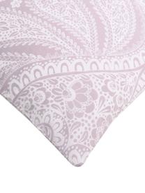 Housse de couette coton bio renforcé à motif paisley Manon, Lavande, blanc, à imprimé, larg. 140 x long. 200 cm