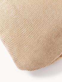 Copricuscino tessuto a maglia grossa fatto a mano Adyna, 100% acrilico, Beige, Larg. 30 x Lung. 50 cm