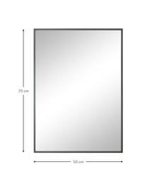 Lustro ścienne z aluminiową ramą Alpha, Szary, S 50 x W 70 cm