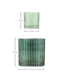 Glas-Vasen-Set Tulipa, 2-tlg., Glas, Grün, Set mit verschiedenen Größen