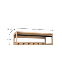 Wandgarderobe Slussen aus Eichenholz, Gestell: Eichenholz, Eichenholz, B 100 x H 30 cm