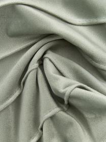 Samt-Kissenhülle Leyla in Salbeigrün mit Struktumuster, Samt (100% Polyester), Grün, B 30 x L 50 cm