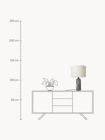 Grosse dimmbare Tischlampe Gravity mit Marmorfuss, in verschiedenen Grössen, Lampenschirm: Stoff, Hellbeige, Dunkelgrau marmoriert, Ø 30 x H 49 cm