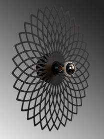 Grote design wand- en plafondlamp Fellini, Lampenkap: gecoat metaal, Fitting: kunststof, Zwart, Ø 50 x D 12 cm