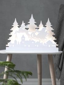 Beleuchtete Weihnachtsdeko Grandy mit Timerfunktion, Holz, Weiss, B 42 x H 30 cm