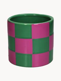 Macetero de dolomita Blocks, Dolomita, Rosa, verde oscuro, Ø 14 x Al 13 cm