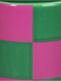Osłonka na doniczkę z dolomitu Blocks, Dolomit, Różowy, ciemny zielony, Ø 14 x W 13 cm