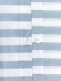 Pruhované povlečení z bavlněného perkálu Yuliya, Modrá, bílá, 200 x 200 cm + 2 polštáře 80 x 80 cm