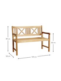 Ławka ogrodowa z drewna tekowego Rosenborg, Drewno tekowe, Drewno tekowe, S 120 x W 89 cm