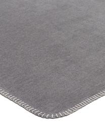 Dubbelzijdige fleece plaid universeel Doubleface in grijs en wit, 58% katoen, 35% polyacryl, 7% polyester, Grijs, wit, B 150 x L 200 cm
