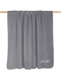 Plaid doux en polaire gris Uni Doubleface, 58 % coton, 35 % polyacrylique, 7% polyester, Gris, blanc, larg. 150 x long. 200 cm