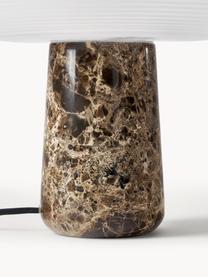 Tischlampe Mariella mit Marmorfuss, Lampenschirm: Glas, Weiss, Dunkelbraun, marmoriert, Ø 32 x H 33 cm