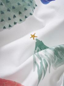 Geborduurde kussenhoes Festive met kerstboommotief, Bekleding: 100% katoen, Wit, meerkleurig, B 45 x L 45 cm