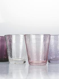 Set 6 bicchieri per acqua con bolle d'aria decorative Cancun, Vetro, Tonalità viola, Ø 9 x Alt. 10 cm, 330 ml