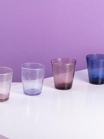 Set 6 bicchieri per acqua con bolle d'aria decorative Cancun, Vetro, Tonalità viola, Ø 9 x Alt. 10 cm, 330 ml