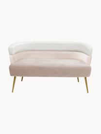 Sofá de terciopelo en diseño retro Sandwich (2 plazas), Tapizado: terciopelo de poliéster, Patas: metal con pintura en polv, Terciopelo tonos beige, An 125 x F 64 cm