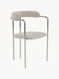 Krzesło tapicerowane Maryland, Tapicerka: 100% poliester Dzięki tka, Stelaż: metal malowany proszkowo, Beżowa tkanina, S 54 x G 49 cm