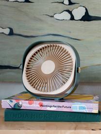 Ventilatore da tavolo portatile Fantastic, Plastica, Verde scuro, beige chiaro, Larg. 20 x Alt. 20 cm