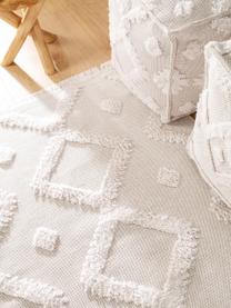 Waschbarer Baumwollteppich Oslo mit Hoch-Tief-Struktur, 100% Baumwolle, Cremeweiß, Beige, B 190 x L 280 cm (Größe M)