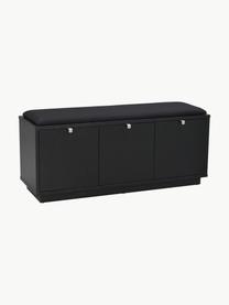 Banc en bois Confetti, Tissu noir, noir, larg. 106 x prof. 35 cm