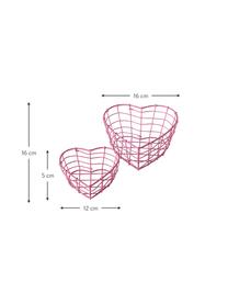 Aufbewahrungskörbe-Set Rina, 2-tlg., Metall, beschichtet, Rosa, Set mit verschiedenen Grössen