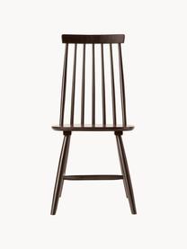 Windsor houten stoelen Milas in donkerbruin, set van 2, Gelakt rubberhout, Rubberhoutkleurig, gelakt, B 52 x D 45 cm