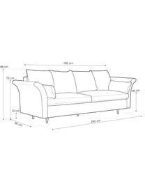 Sofá cama de terciopelo Lola (3 plazas), con espacio de almacenamiento, Tapizado: 100% terciopelo de poliés, Estructura: madera de pino maciza, ag, Patas: madera, Terciopelo verde botella, patas marrón oscuro, An 245 x F 95 cm