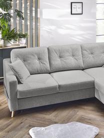 Sofa narożna z funkcją spania i miejscem do przechowywania Sweden, Tapicerka: poliester, Nogi: drewno naturalne, Jasny szary, S 224 x G 149 cm