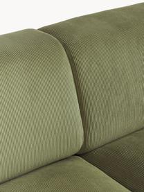 Cord-Ecksofa Melva (3-Sitzer), Bezug: Cord (92 % Polyester, 8 %, Gestell: Massives Kiefernholz, Spa, Cord Olivgrün, B 238 x T 143 cm, Eckteil links