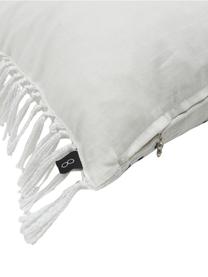 Vyšívaný bavlnený poťah na vankúš so strapcami Finca, 100 %  bavlna, Biela, modrá, Š 50 x D 50 cm