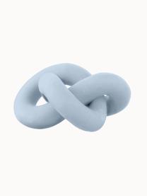 Handbemaltes Deko-Objekt Knot, H 6 cm, Keramik, Hellblau, matt, B 12 x H 6 cm